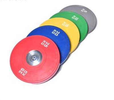 China Durable Custom Color Durable 20kg 15kg 10kg PU Competition Weight Plates Rubber Bumper Set for sale