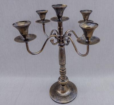 China European Classical Five Headed Candlestick Luxury Western Restaurant Candlelight Romantic Dinner Decoration Wedding Props Candlestick for sale