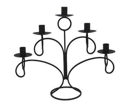 China Romantic wedding items and decorations of candlelight European classic five-headed candlestick dinner table iron retro for sale