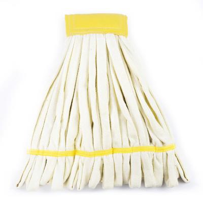 China Sustainable Machine Washable Hospital Floor Cleaning Head 18oz Microfiber Floor Tube Wet Mop Refill for sale