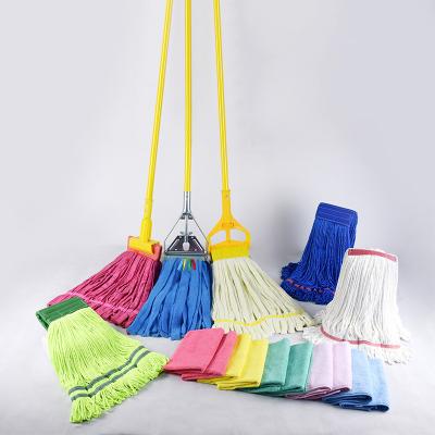 China End Sustainably Looped Cotton Blended Floor Cleaning Mop for sale