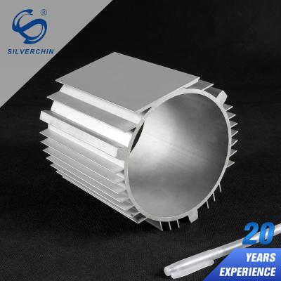 China Carrying Tools Customized Matrix-Castcircular Round Large Cylindrical Aluminum Heatsink For Power Amplifier for sale