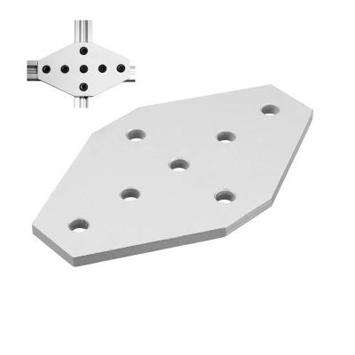 China Aluminum Profiles Aluminum 7 Holes Join Plate Corner Bracket For V-slot Extrusions Profiles CNC Aluminum 2020 Parts for sale