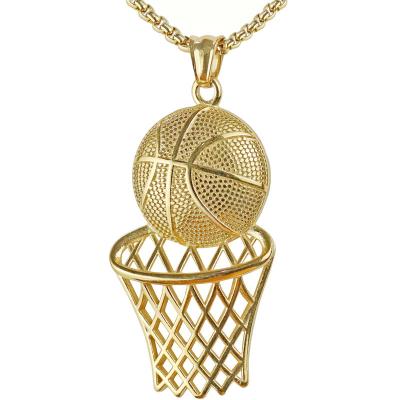 China New Hiphop Basketball Frame Hiphop Pendant Necklaces Jewelry Sport Accessories For Men for sale