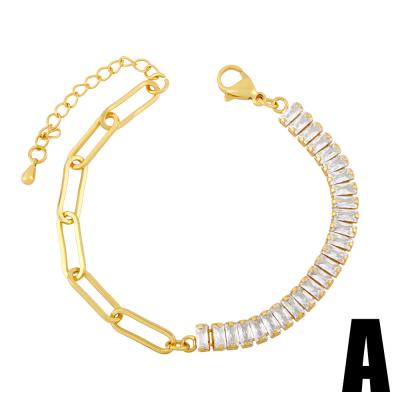 China 2022 TRENDY Trendy Gold Plated Iced Out Cuban Link Chain Bracelet For Girls Women Jewelry Gift for sale