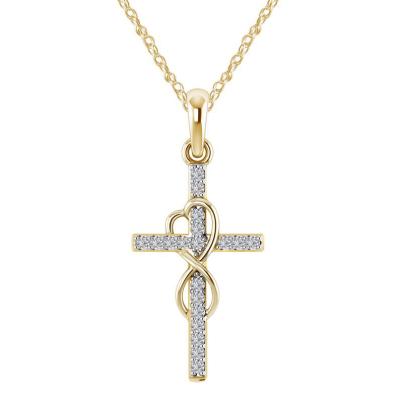 China Vintage Best Sell Silver Crystal Cross Necklaces Mens Necklace Chain for sale