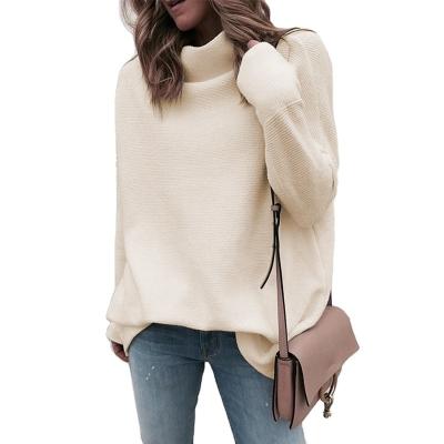 China New Anti-Wrinkle Knitwear Loose Sweater Semi-turtleneck Sweater for sale