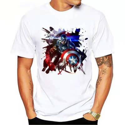 China China Factory Wholesale New High Quality Anti Wrinkle Anti Wrinkle Men's Plus Size Printed Cotton White T-shirt Short Sleeves for sale