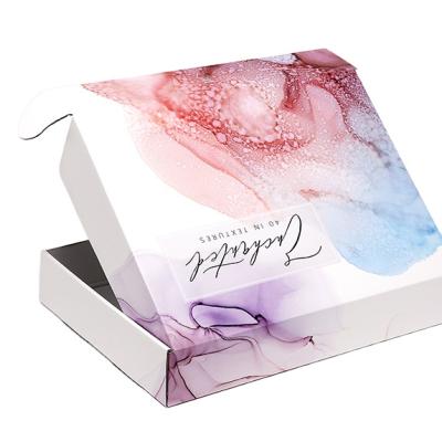 China Recyclable Custom Printed Corrugated Pink Color And Logo Mailer Box Apparel Packaging Mailing Box for sale