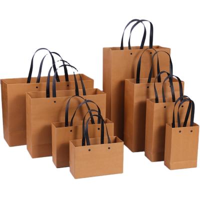 China Recyclable Accepted Wedding Branded Gift Food Craft Paper Bag Custom Brown Kraft Paper Shopping Bag With Your Own Logo for sale