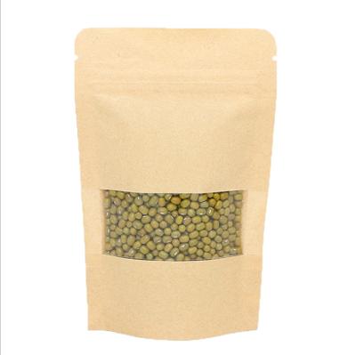 China Stand Up Pouch Recyclable Custom Kraft Paper Zipper Bag Holder Up Pouch With Window for sale