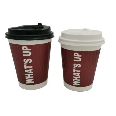 China Disposable Custom Printed Double Wall Black Hot Biodegradable Coffee Disposable Paper Cups Wholesale for sale