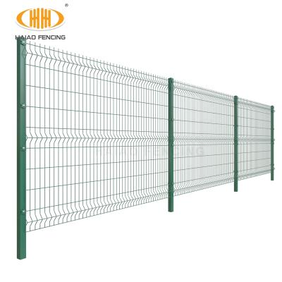 China Easily Assembled Cheap Square Post Bent Curve Welded Wire Mesh Fence Panel for sale