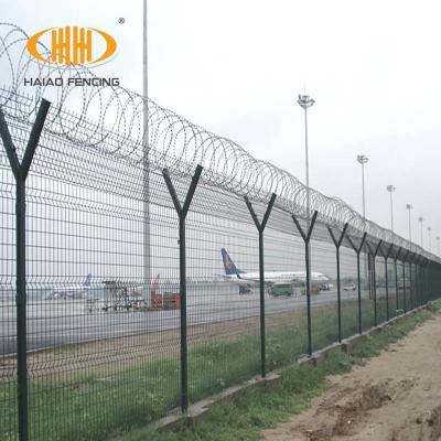 China Factory Sale Easily Assembled Airport Security Fencing Wall With Barb Wire for sale