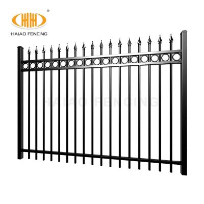 China Easily Assembled Spearhead Iron Fence Panels Tubular Steel Fence for sale