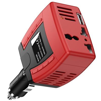 China 12V to 110V 150W Car Inverter with Lighter Cigarette Power Converter and USB Port 110*70*46mm for sale