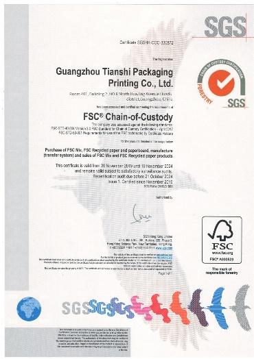 FSC - Guangzhou Tianshi Packaging Printing Co., Ltd.