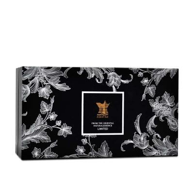 China Disposable Custom Black Cardboard Paper Printing Box Packaging Clamshell Gift Box for sale