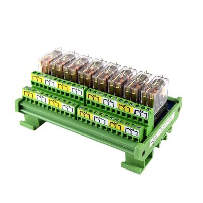 China Original Brand New Customizable Sealed 8-Channel Double-Group Omron Relay Module 24V Electromagnetic Isolation Board for sale