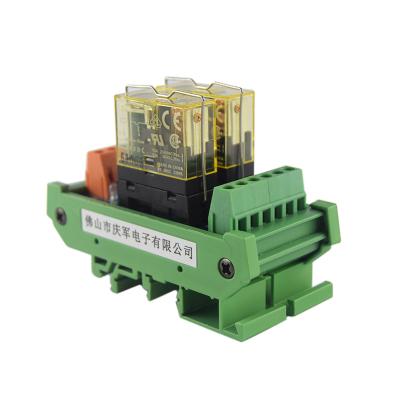 China 2-Channel Relay Module 24V Sealed Module NPN/PNP Compatible With Socket Rail Mount for sale