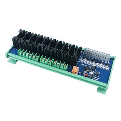 China Huaqingjun 10-channel high power PLC DC amplifier board no contact NPN and PNP compatible industrial expansion board for PLC 232mm*87mm*65mm for sale