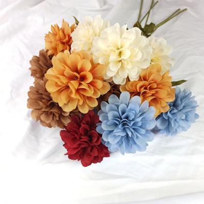 China Artificial Silk Flower Multicolored Dahlias for sale