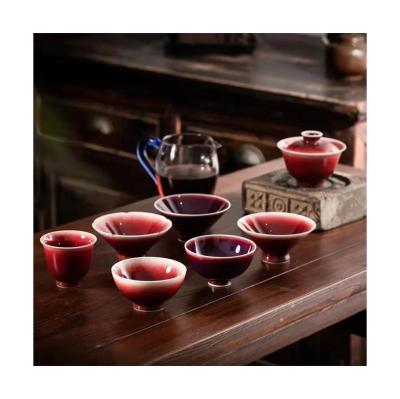 China New Arrival Factory Price Wholesale Jingdehzhen Porcelain Tea Cup Red Ceramic Tea Cup for sale