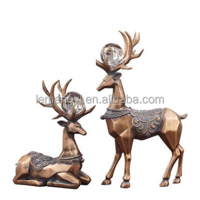 China Classic In Stock Antique Decoration Antique Ornament Deer Carve Decoration Odin Deer for sale