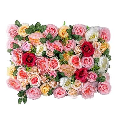 China Household Mother's Day Rose Flower Wall Decorative Artificial Flower Wall Panel Backdrop for sale