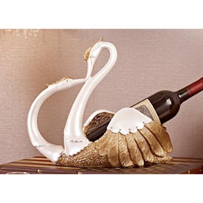 China Viable Amazon Success Resin Craft Decoration Resin Craft Ornament Swan Wine Rack Sculpture Ornament for sale