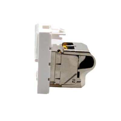 China Exact Cables ABS Cat6A Keystone Jack Wall Coupler for RJ45 FTP Shielded Network Module for sale