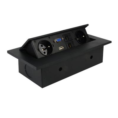 China Desktop Connection Data Box for Office Desk Media Socket in Germany Power and Data Socket for sale