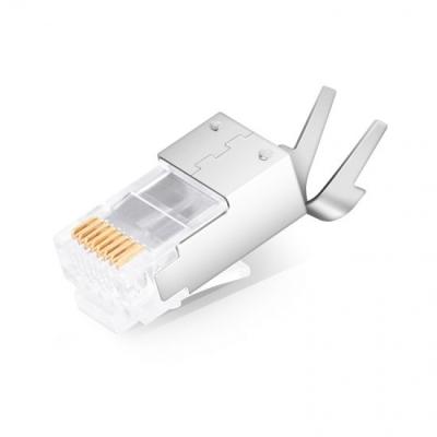 中国 Cat7 SFTP Rj45 プラスチックワイヤーコネクタ ネットワーク用の8ピンクリスタルヘッドシールドコネクタ 販売のため