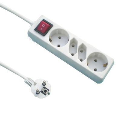 China European Power Strip Extension Socket 4 Outlet with Customizable Voltage Settings for sale