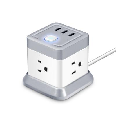 China Multilayer Outlet Plug Adapter Power Socket Tower met aangepast 2500W nominale vermogen Te koop