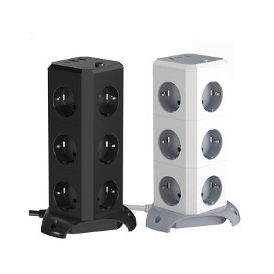 China 110-220V US Socket Multi Plug Tower Power Strip Extension met 10W draadloos opladen Te koop