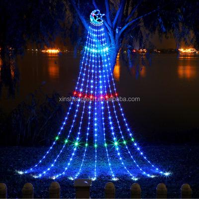 China Waterfall Tree Light 1.2m 2m 2.8m 3m 346LEDs USB 7 Colors with 8 Modes Timer Christmas Tree LED Lights Waterproof String Lights for sale