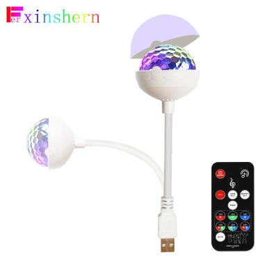 China USB UFO Atmosphere DJ Lamp Sound Activated With Disco Ball Remote Strobe Light Up 2in1 Night Lights for sale