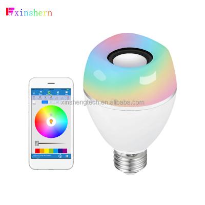 China Hot Selling Built-in Led Bulb Light Bluetooth Radio Speaker Built-in Stereo Audio With Smart APP Remote Controller LED Music Bulb for sale