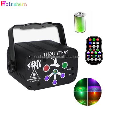 China Rechargeable 3 Eyes 6 Holes 60 Patterns Strobe Stage Party Lights RG Laser RGBP LED DJ Disco Light for sale