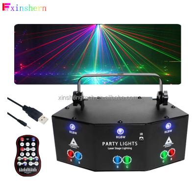 China 9 Eyes RGB Laser 9 Eyes and RGBP LED 120 Patters Stage Lights DMX Noise Activated Strobe Disco Laser Lights for sale