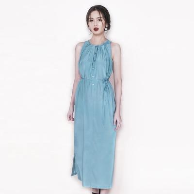 China Anti-Static Women Summer Dresses Ladies Clothes Long Beach Strap Silk Sleeveless Boho Midi Casual Dress for sale