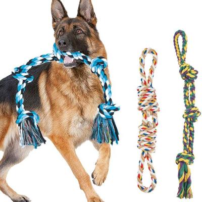 China Viable Dog Rope Toys For Aggressive Chewers 5 Knots Hard Resistant Dog Toy Set Interactive 30 Inch Tug Of War Toy Gift for sale