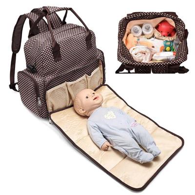 China New Upgraded Large Capacity Nylon Maternity Baby Travel Fashion Multifunctional Baby Care Bag Liar Backpack for sale