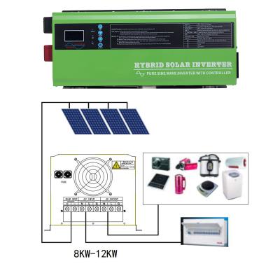 China Home Dual Phase 120V 240VAC Split Output Input Solar System DC Hybrid Inverter MPPT UPS Inverter Charger 12/3/4/5/6KW for sale