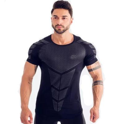 China Cheap Price Mens Anti Pilling Sports Wear Stripe Sublimation Gym T Shirts for sale