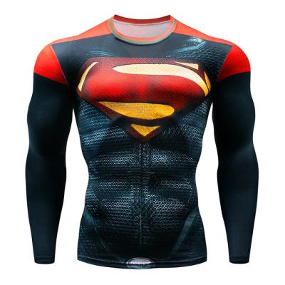 China Long Sleeve Breathable Compression Shirt Spider-man Custom Rash Guard for sale