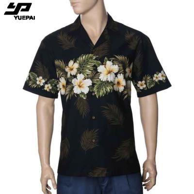 China Custom Made Men's Anti-Pilling Flower Floral Casual Button Down Hawaiian Short Sleeve Aloha Print Mens Beachwear Dress Shirts for sale