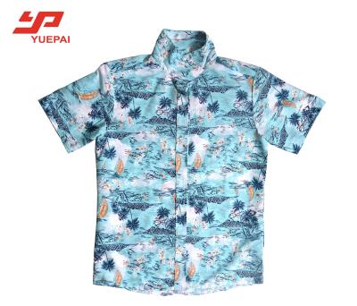 China Anti-pilling all over the beach Custom Print Aloha Shirt Button Down Sublimation Shorts Sleeve Floral Hawaiian Shirts For Men for sale