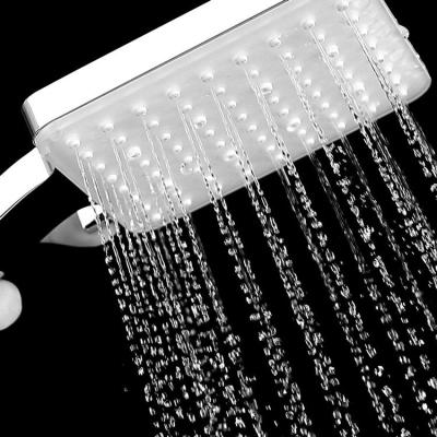 China Without Switch Amazon Retail Hot Sale Ready To Ship Luxury Chrome Low MOQ Square Shape Rainfall High Pressure Shower Head for sale